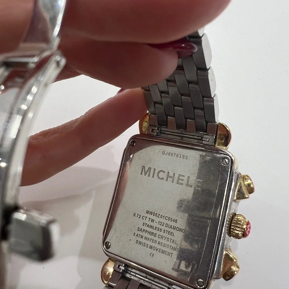 Michele Deco Two-Tone 18K Gold-Plated Diamond Watch - Picture 6 of 7